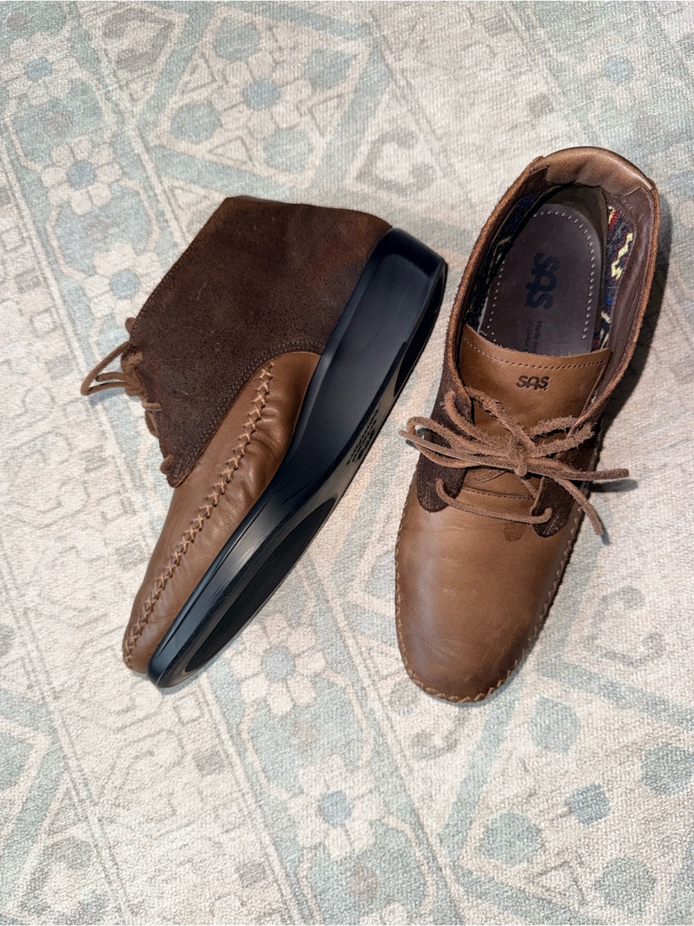 SAS Shoes Women 11 N Brown Leather Suede Lace Up Ankle Boots
